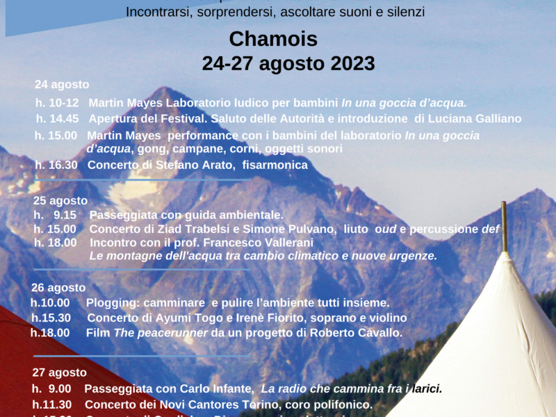Dal 24 al 27 agosto  2023 ritorna a Chamois  il festival Alt(r)iAscolti